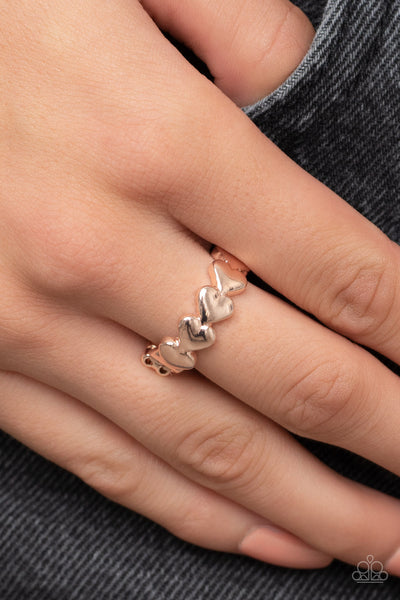 Rhythm of Love - Rose Gold Paparazzi Ring