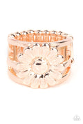 Roadside Daisies - Rose Gold Paparazzi Ring (T35)