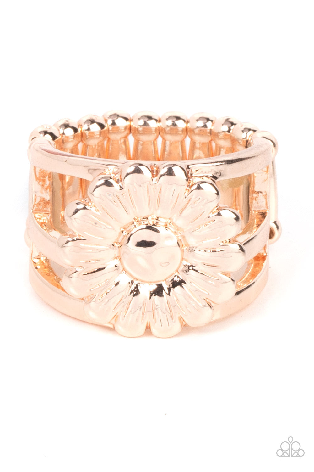 Roadside Daisies - Rose Gold Paparazzi Ring (R335)