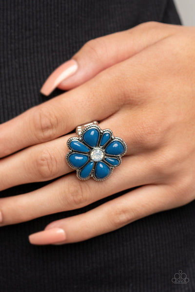 Meadow Mystique - Blue Paparazzi Ring (R124)