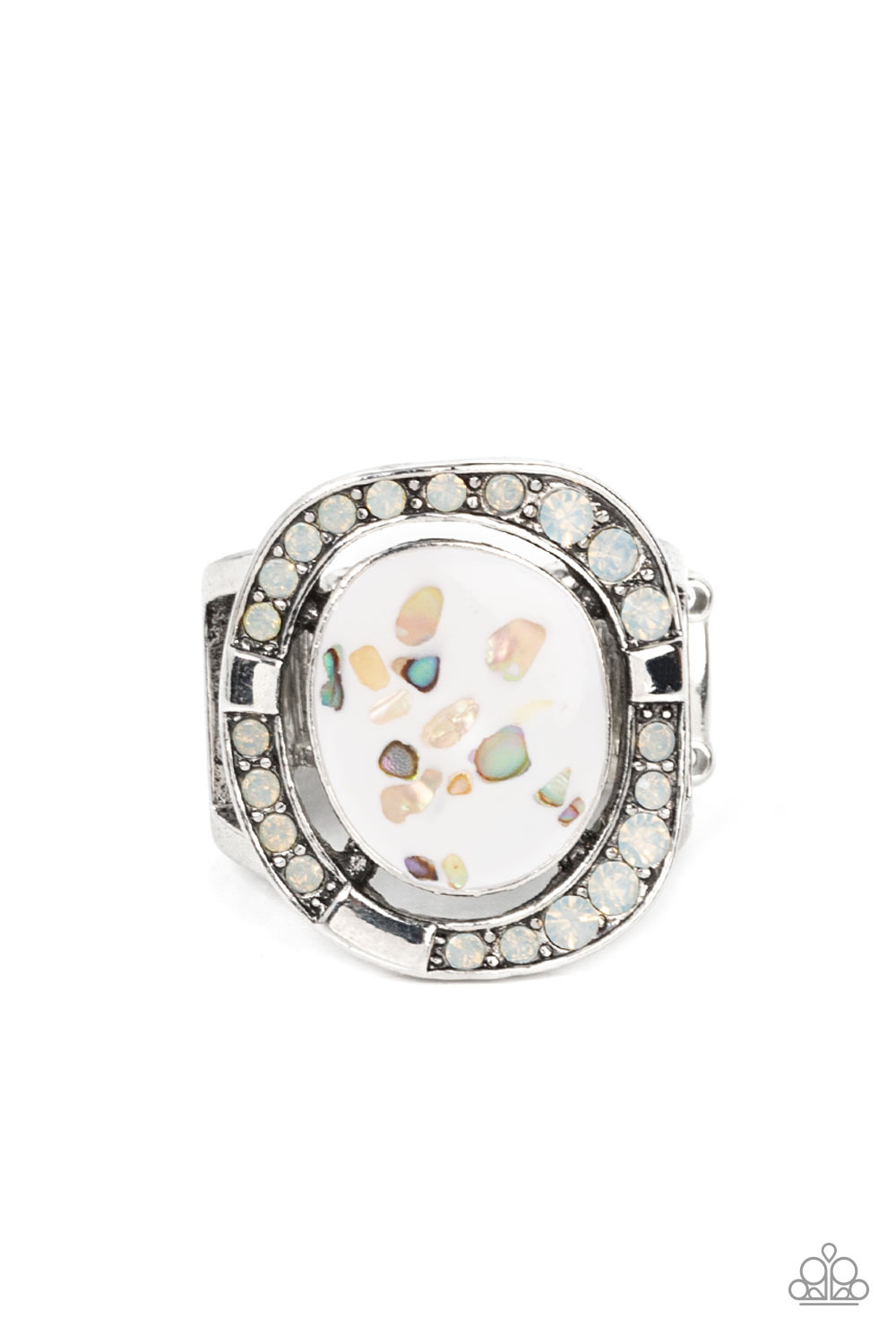 Beach Bijou - White Paparazzi Ring (R440)