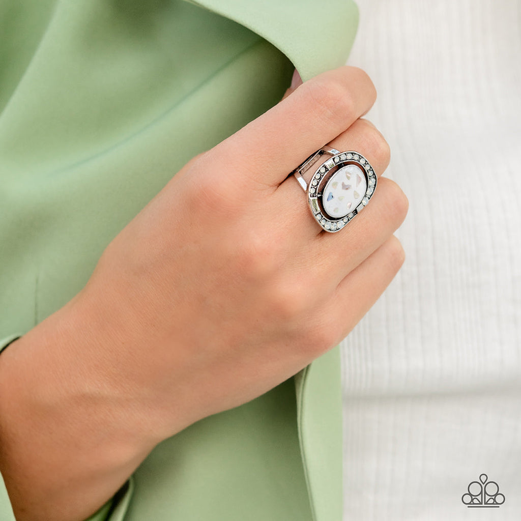 Beach Bijou - White Paparazzi Ring (R244)