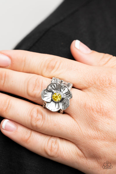 Prismatically Petunia - Yellow Paparazzi  Ring (R143)