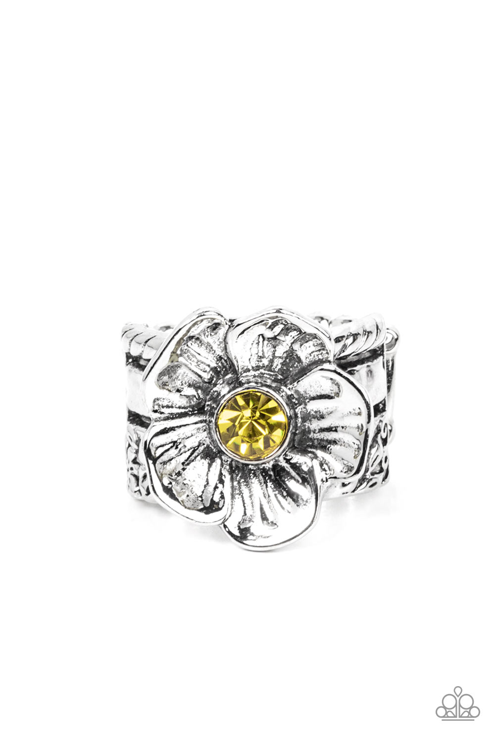 Prismatically Petunia - Yellow Paparazzi  Ring (R143)