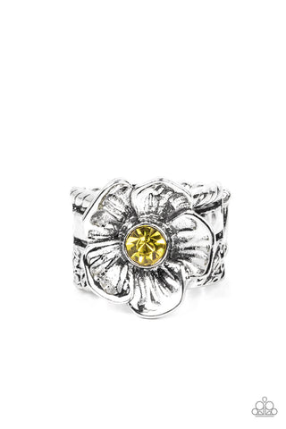 Prismatically Petunia - Yellow Paparazzi  Ring (R143)