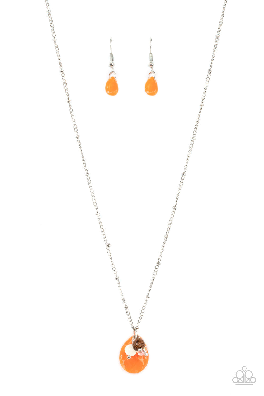 Cherokee Canyon - Orange Paparazzi Necklace (PZ-498)