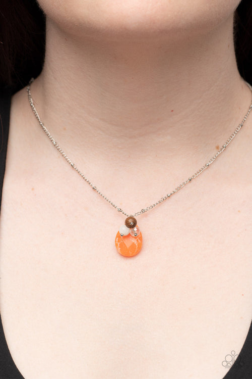 Cherokee Canyon - Orange Paparazzi Necklace (PZ-498)