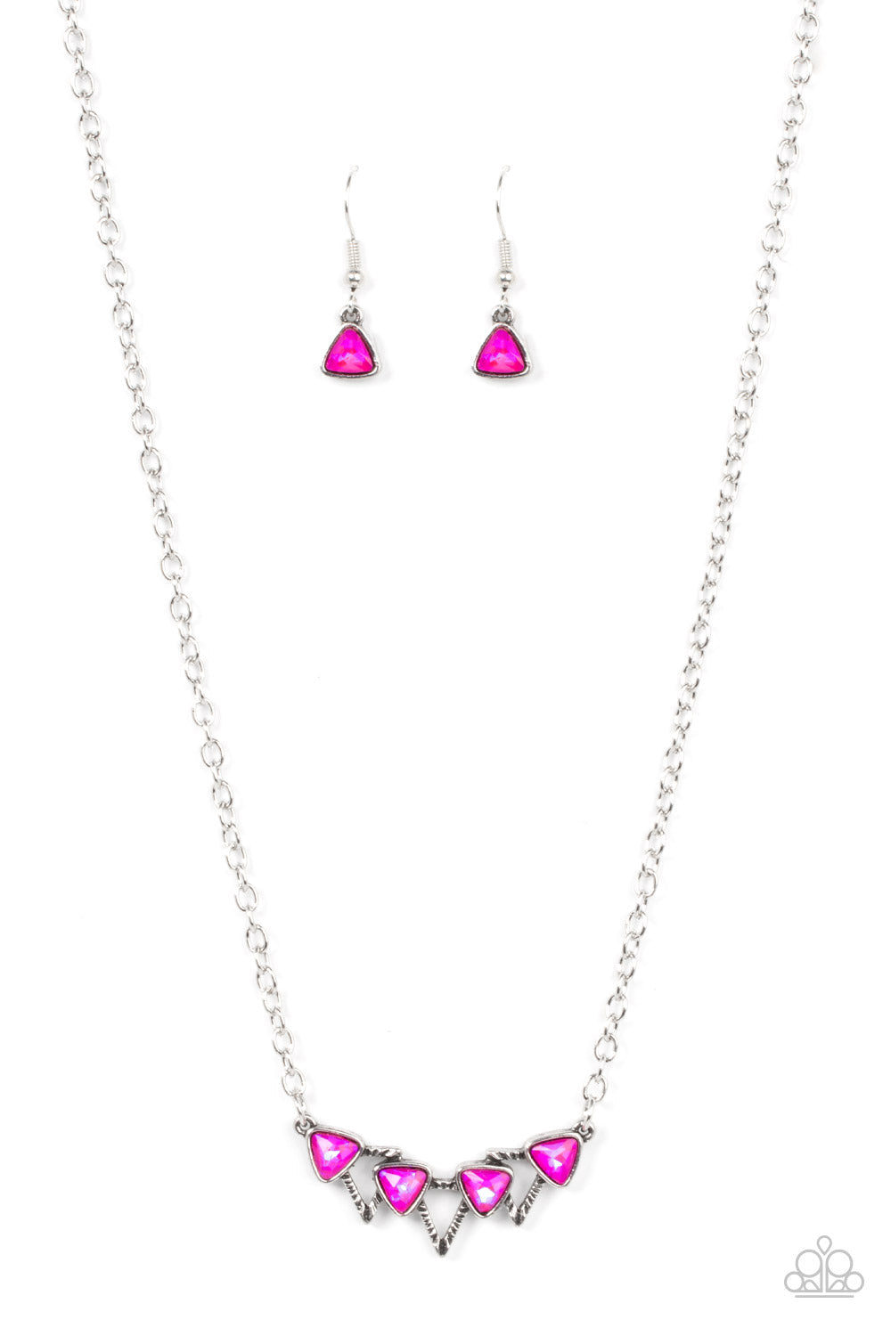 Pyramid Prowl - Pink Paparazzi Necklace (#3453)