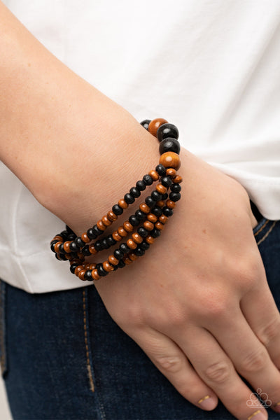 Oceania Oasis - Black Paparazzi Bracelet (#1460)