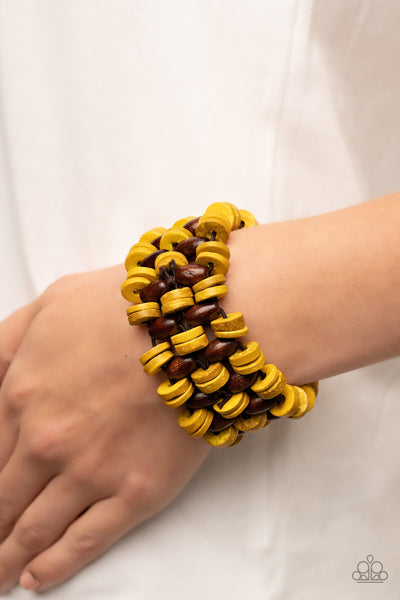 Galapagos Go-Getter - Yellow Paparazzi Bracelet (5125)