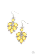 Transcendental Teardrops - Yellow Paparazzi Earring (PZ-999)