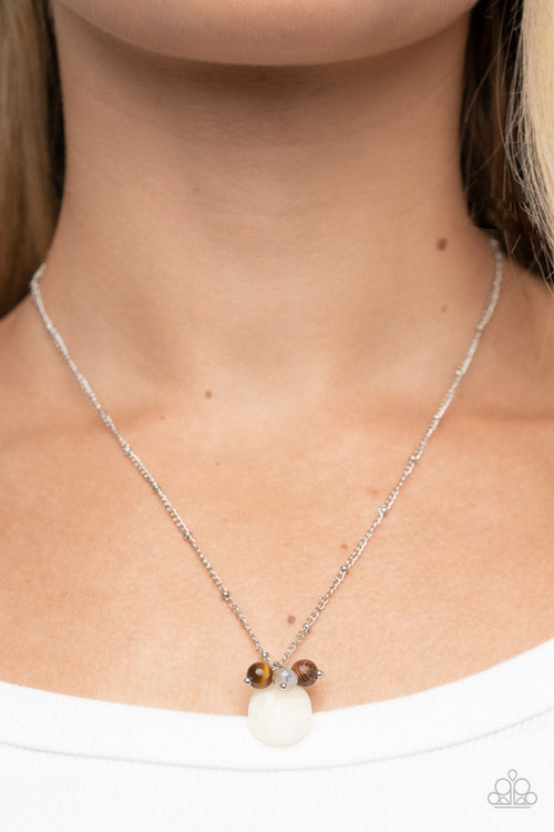 Cherokee Canyon - White Paparazzi Necklace (#3398)