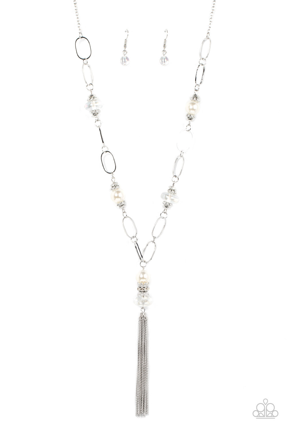 Taken with Tassels - White Paparazzi Necklace (#4913)