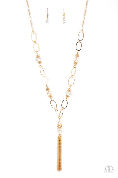 Taken with Tassels - Gold Paparazzi Necklace (5080)