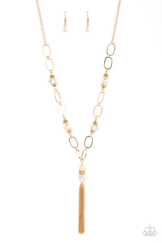 Taken with Tassels - Gold Paparazzi Necklace (5080)