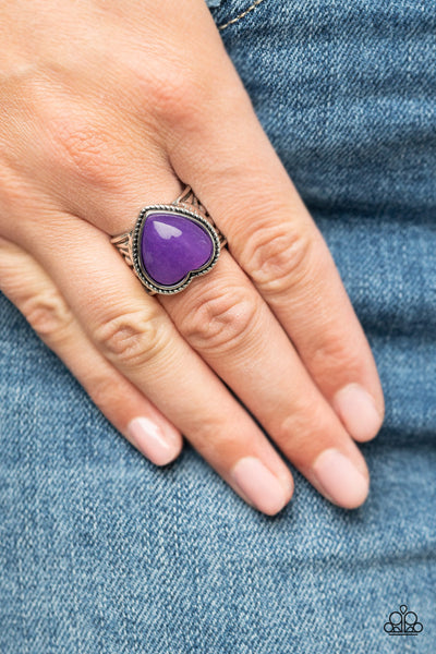 Stone Age Admirer - Purple Paparazzi Ring (R368)