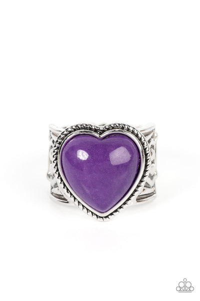 Stone Age Admirer - Purple Paparazzi Ring (R368)