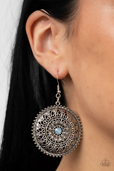 Spellbinding Botanicals - Blue Paparazzi Earring (#3691)