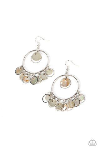 Cabana Charm - Silver Paparazzi Earring (#3606)