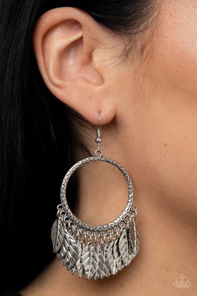 FOWL Tempered - Silver Paparazzi Earring (#1273)