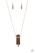 Cayman Castaway - Brass Paparazzi Necklace (#2914)