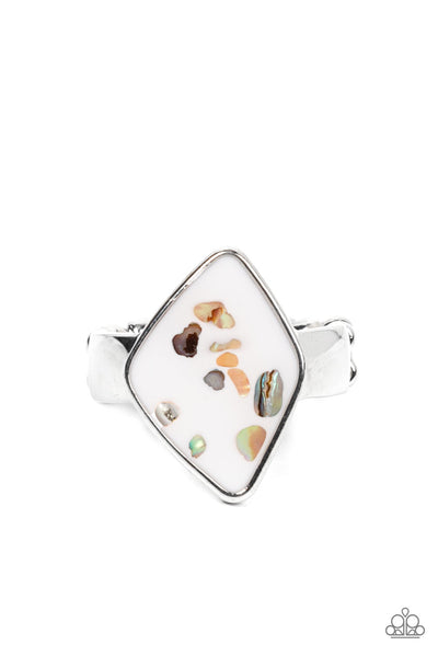 Stellar Shores - White Paparazzi Ring (R021)