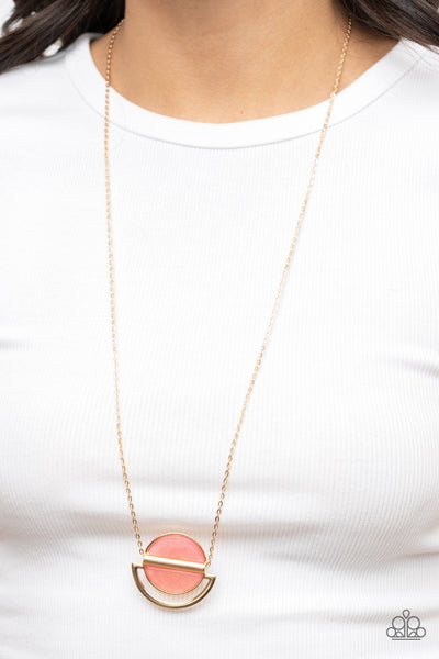 Ethereal Eclipse - Pink Paparazzi Necklace (#4143)