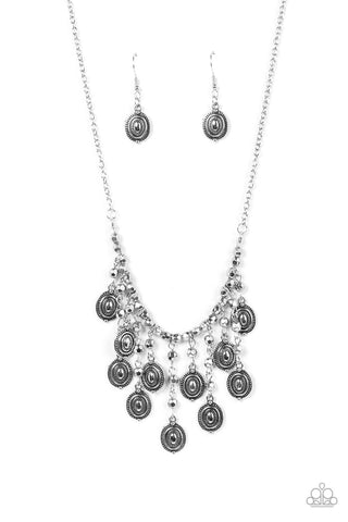 Leave it in the PASTURE - Silver Paparazzi Necklace (#3384)