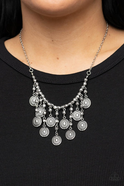 Leave it in the PASTURE - Silver Paparazzi Necklace (#3384)