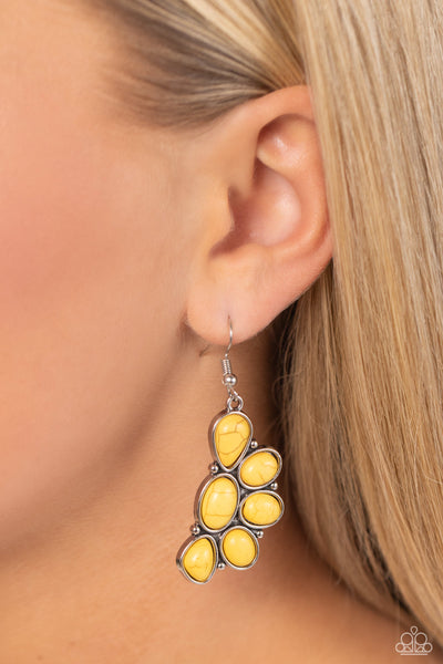 Havasu Hideaway - Yellow Paparazzi Earring (#5600)