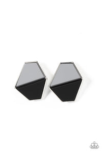 Generically Geometric - Black Paparazzi Earring (#2179)