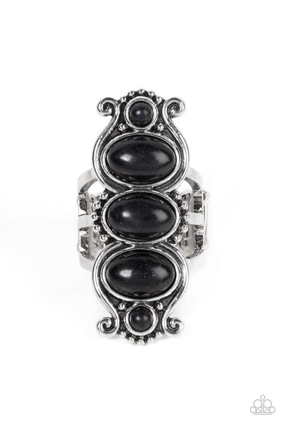 Roswell Relic - Black Paparazzi Ring