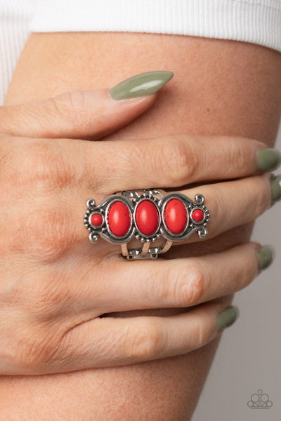 Roswell Relic - Red Paparazzi Ring (R261)