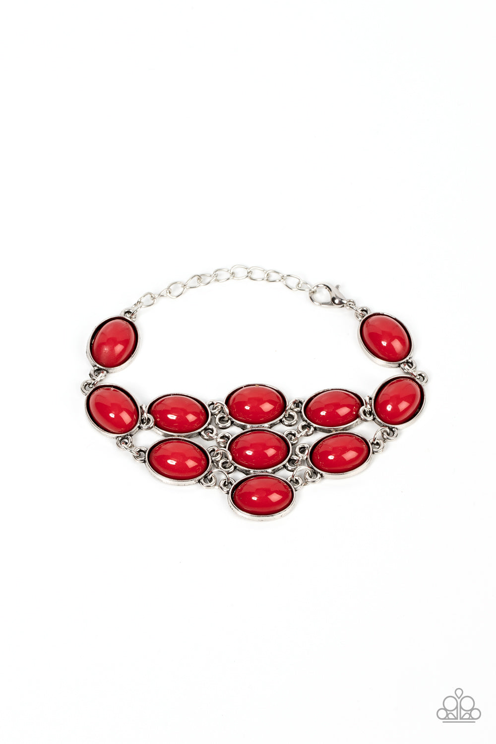 Color Wheel Garden - Red Paparazzi Bracelet (PZ-5009)