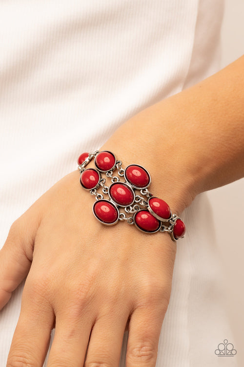 Color Wheel Garden - Red Paparazzi Bracelet (PZ-5009)