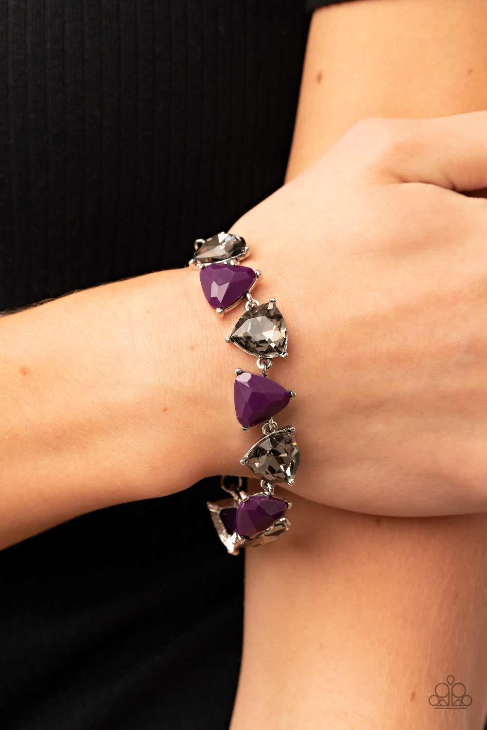 Pumped up Prisms - Purple Paparazzi Bracelet (PZ-1243)