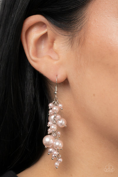 The Rumors are True - Pink Paparazzi Earring (#3368)