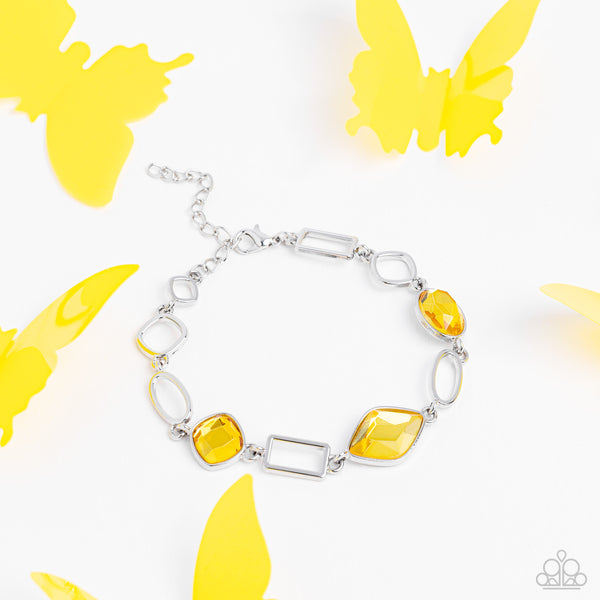 Dazzle for Days - Yellow Paparazzi Bracelet (#5397)