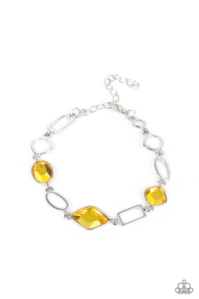 Dazzle for Days - Yellow Paparazzi Bracelet (#5397)