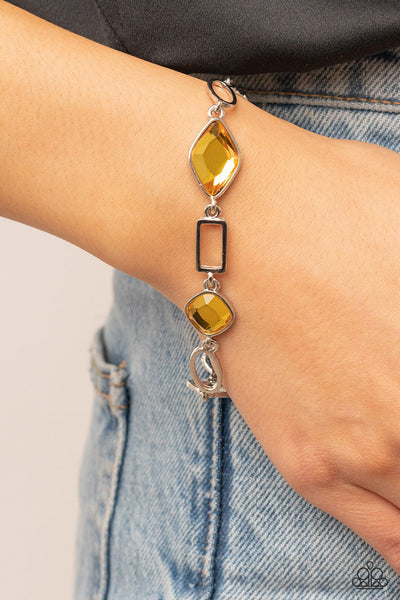 Dazzle for Days - Yellow Paparazzi Bracelet (#5397)