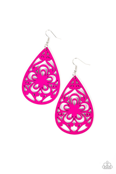 Marine Eden - Pink Paparazzi Earring