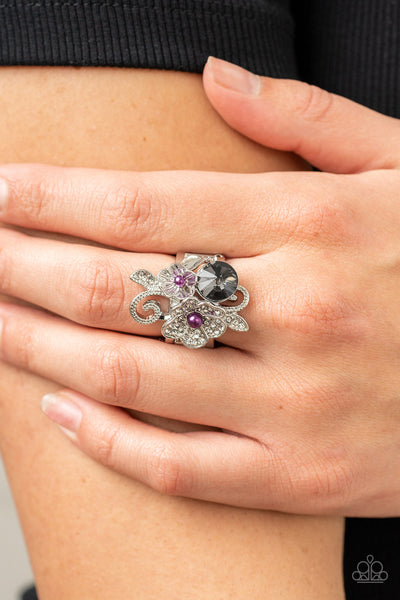 Bucketful of Bouquets - Purple Paparazzi Ring (R375)