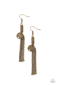 Twinkle Twinkle Little Trinket - Brass Paparazzi Earring (#1598)