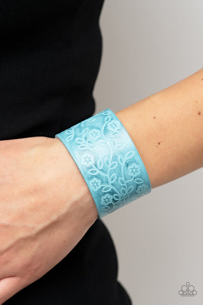 Rosy Wrap Up - Blue Paparazzi Bracelet (W181)