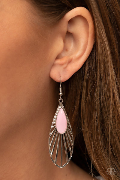 WING-A-Ding-Ding - Pink Paparazzi Earring (#3763)