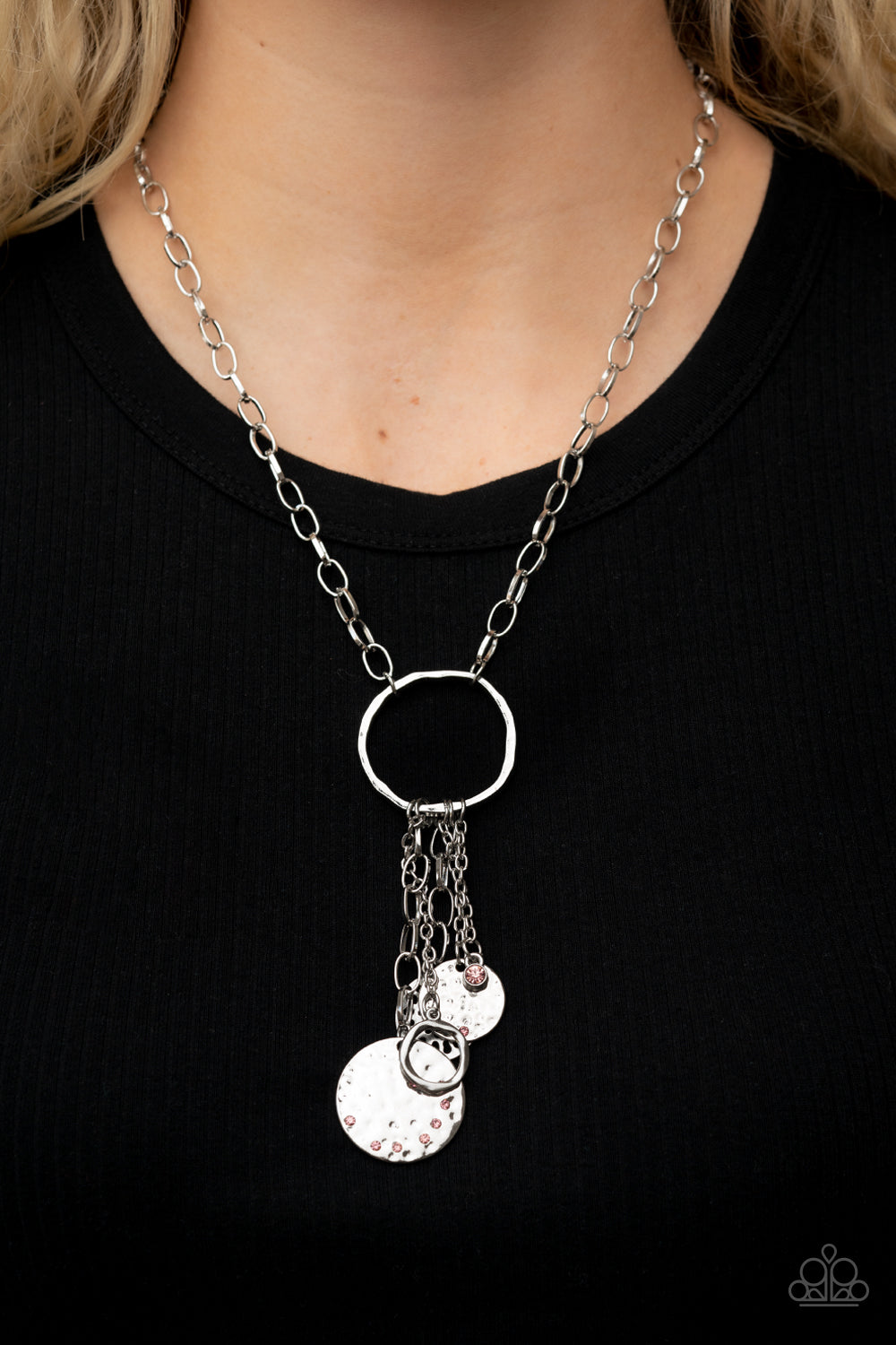 Trinket Twinkle - Pink Paparazzi Necklace (#3677)
