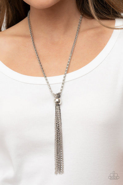 Metallic MESH-Up - Silver Paparazzi Necklace (832)