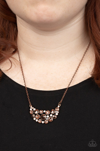 Effervescently Divine - Copper Paparazzi Necklace (#3491)