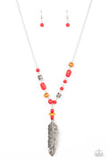 Watch Me Fly - Red Paparazzi Necklace (PZ-1156)