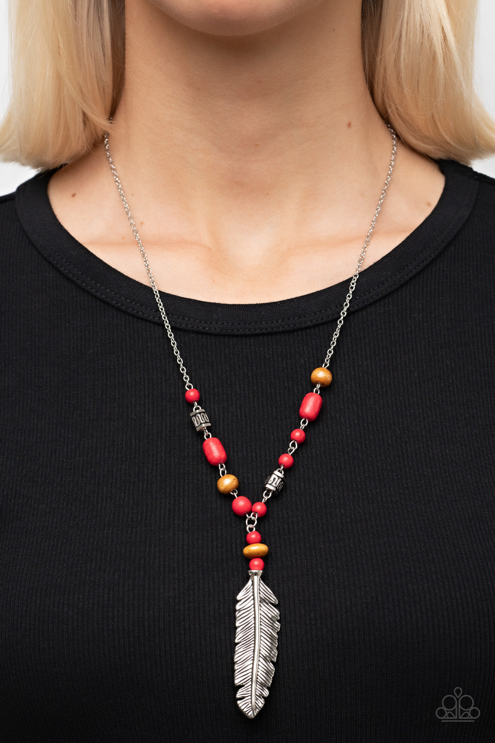 Watch Me Fly - Red Paparazzi Necklace (PZ-1156)